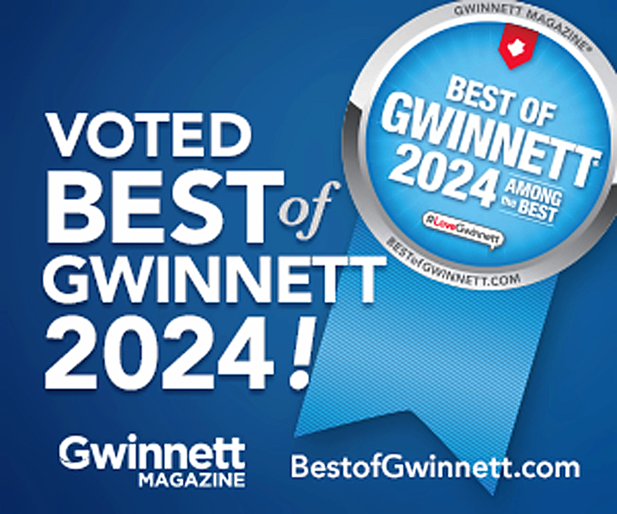 Voted Best of Gwinnett 2024 award badge from Gwinnett Magazine